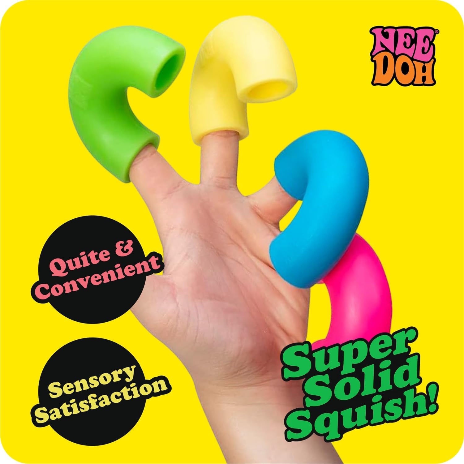 NeeDoh Mac ‘N- Squeeze - 4 Squishy Noodles - Assorted - Image 2